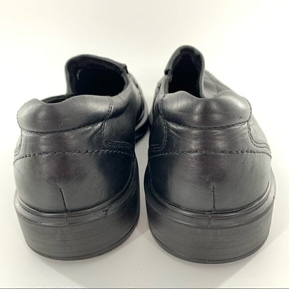 Ecco mens loafers size 45 11.5 black leather slip on comfort walking orthopedic